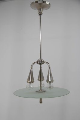 Art Deco Nickel-Plated Chandelier, 1920s-TZ-858939