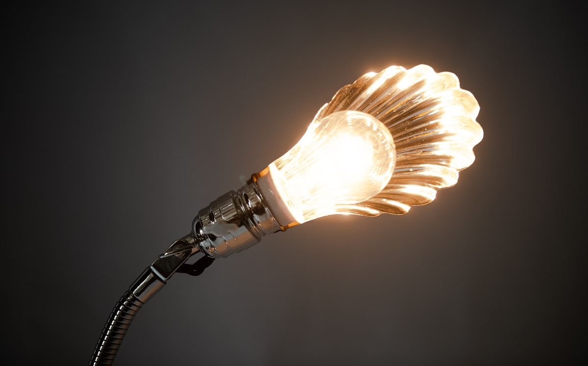 Art Deco Nickel-Plated Clamp Table Lamp, 1920s