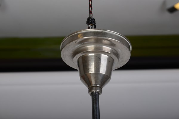 Art Deco Nickel Plated Pendant Lamp, 1930s-VHD-1104644