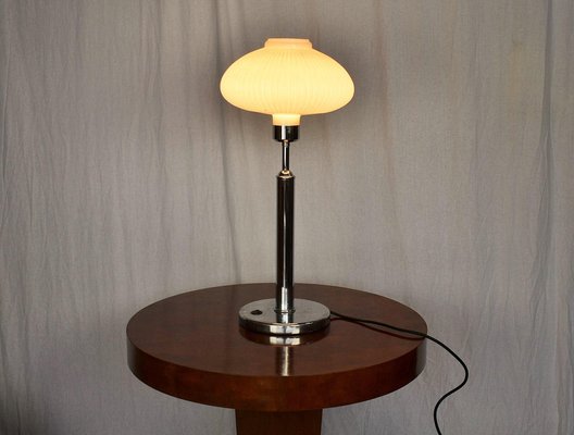 Art Deco Nickel-Plated Table Lamp, 1920s-TZ-1135355