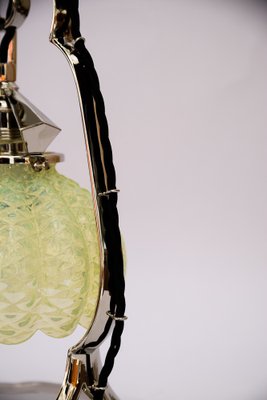 Art Deco Nickel Table Lamp with Opaline Glass Shade, Vienna, 1920s-SPD-1794520