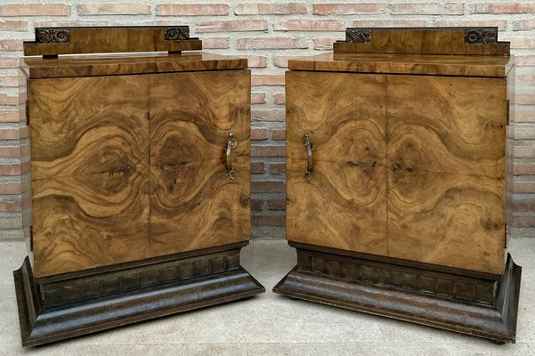 Art Deco Nightstands, 1930, Set of 2-NOU-1453947