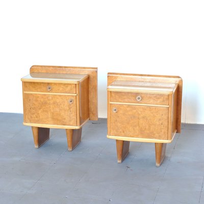 Art Deco Nightstands, 1940s, Set of 2-JQO-857188