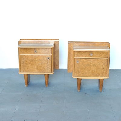 Art Deco Nightstands, 1940s, Set of 2-JQO-857188