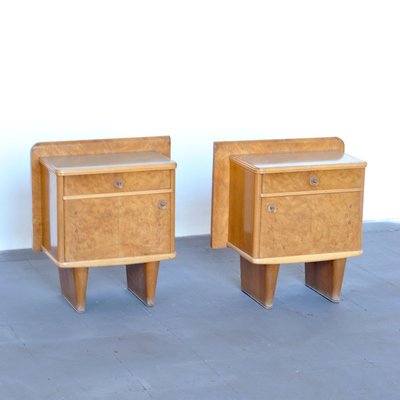 Art Deco Nightstands, 1940s, Set of 2-JQO-857188