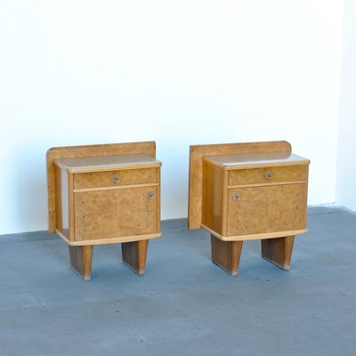 Art Deco Nightstands, 1940s, Set of 2-JQO-857188