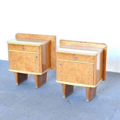 Art Deco Nightstands, 1940s, Set of 2-JQO-857188