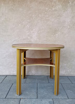 Art-Deco Oak & Aluminium Sidetable, 1930s-FW-1080701