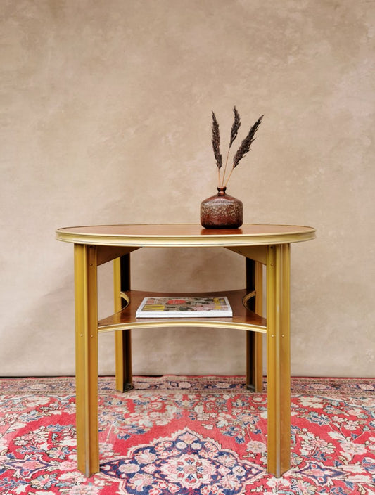 Art-Deco Oak & Aluminium Sidetable, 1930s