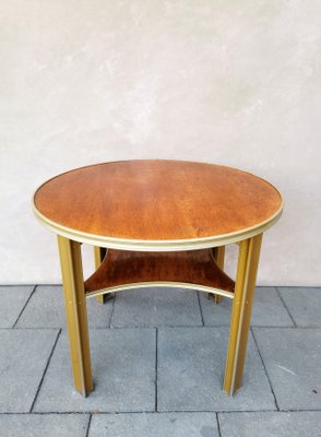 Art-Deco Oak & Aluminium Sidetable, 1930s-FW-1080701