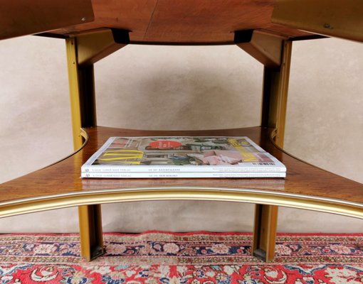 Art-Deco Oak & Aluminium Sidetable, 1930s-FW-1080701