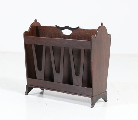 Art Deco Oak Amsterdam School Magazine Rack by Willem Penaat for Metz & Co, 1920s-MY-685267