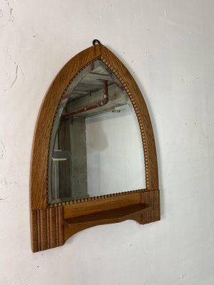 Art Deco Oak Amsterdamse School Mirror, 1920s-DE-1755994