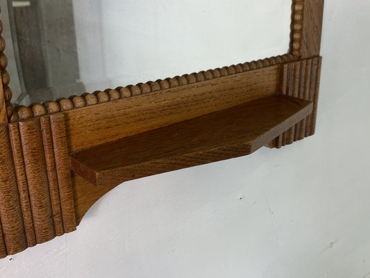 Art Deco Oak Amsterdamse School Mirror, 1920s-DE-1755994