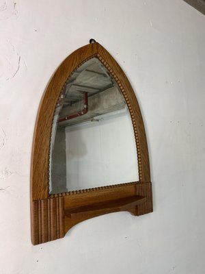 Art Deco Oak Amsterdamse School Mirror, 1920s-DE-1755994