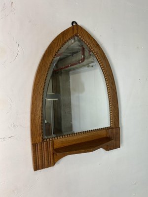 Art Deco Oak Amsterdamse School Mirror, 1920s-DE-1755994