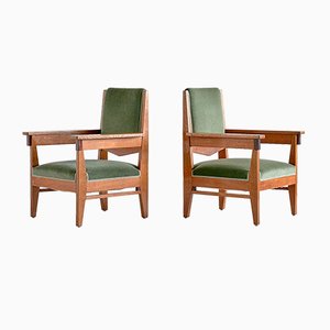 Art Deco Oak and Macassar Ebony Armchairs by Anton Lucas, 1920s, Set of 2-FMT-682748