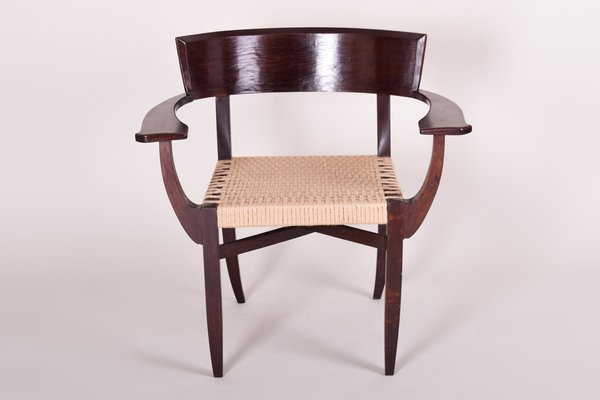 Art Deco Oak Armchair by Oskar Poříska, 1930s-WHY-1780505