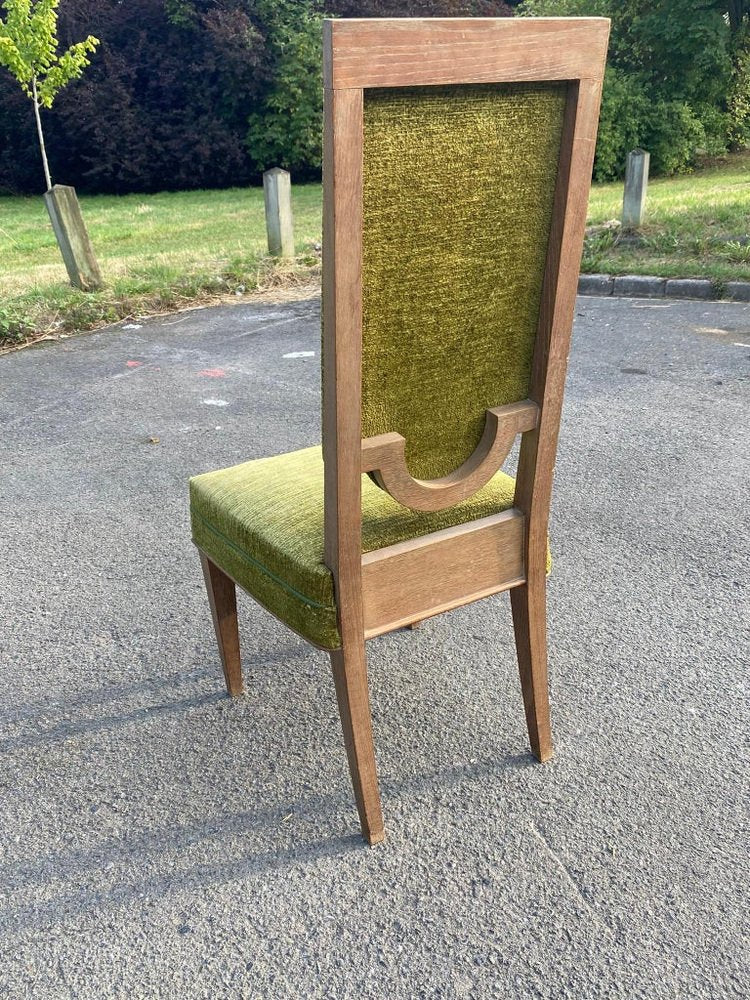 Art Deco Oak Chairs in the style of Maurice Jallot, 1940s, Set of 7