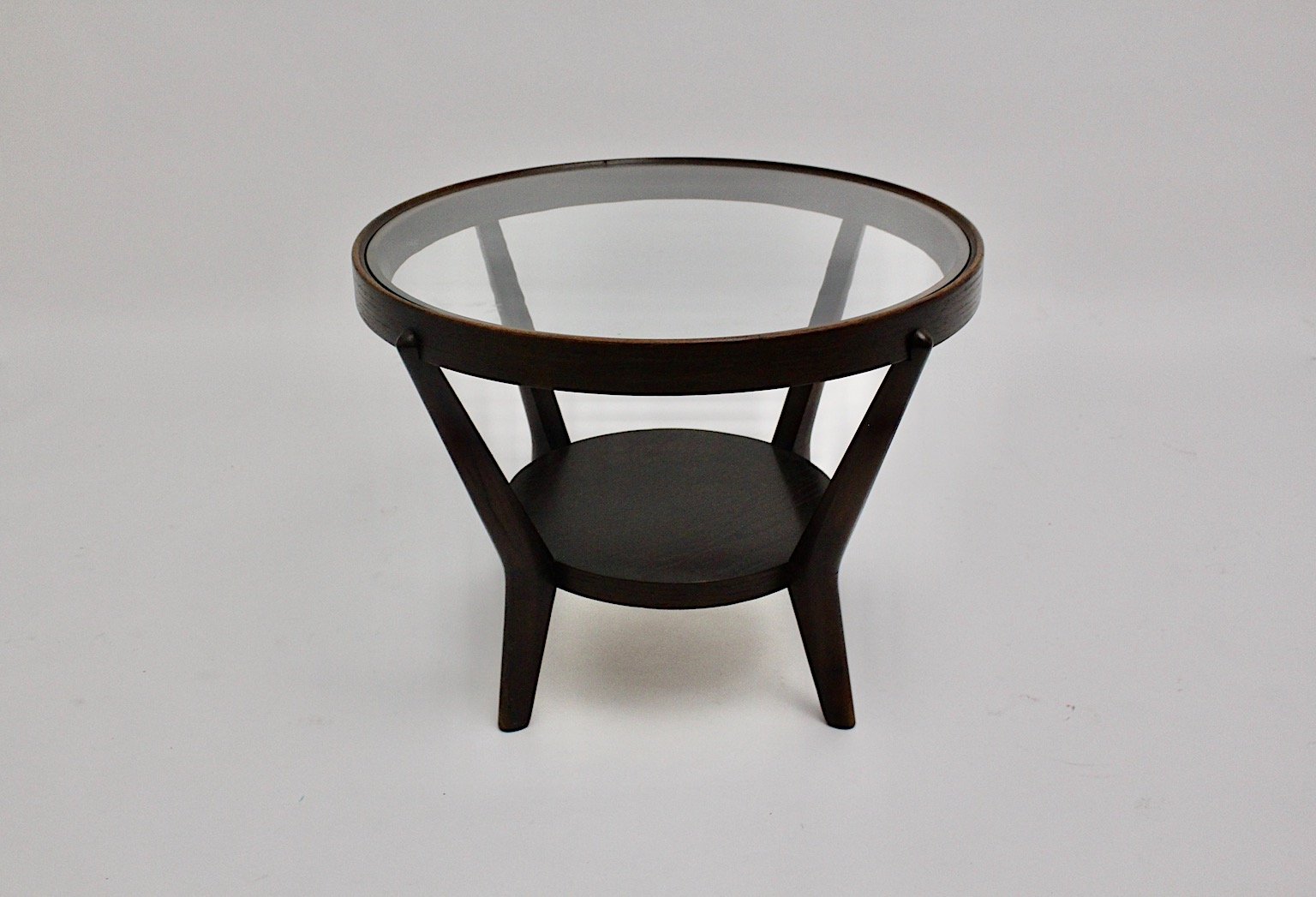 Art Deco Oak Coffee Table Side Table by A. Kropacek for České Umělecké Dílny, 1940s