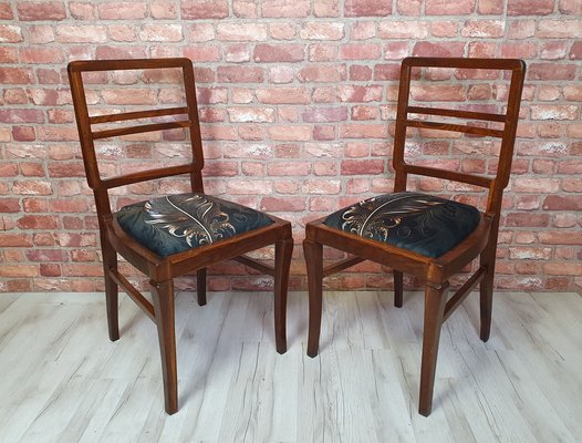 Art Deco Oak Dining Chairs, 1890s, Set of 2-SYO-1807019