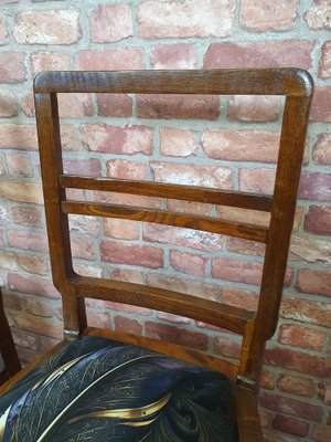 Art Deco Oak Dining Chairs, 1890s, Set of 2-SYO-1807019