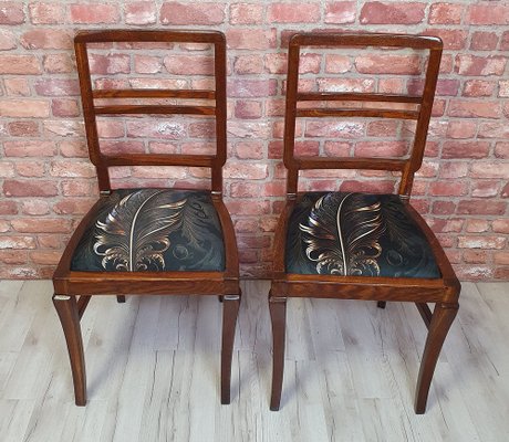 Art Deco Oak Dining Chairs, 1890s, Set of 2-SYO-1807019