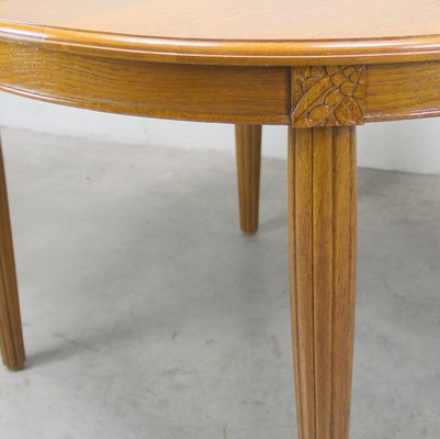 Art Deco Oak Extendable Oval Dining Table, 1920s-NE-782243