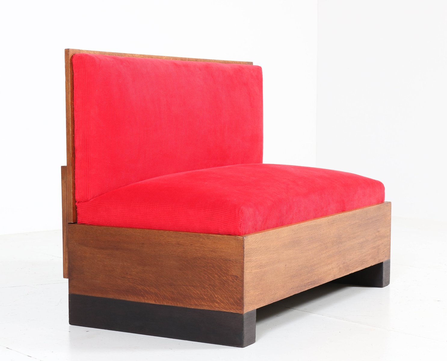 Art Deco Oak Haagse School Bench or Sofa by Willem Penaat for Metz & Co, 1920s