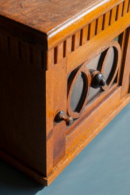 Art Deco Oak Hanging Cabinet with Glass Window, 1920s-BJS-2027006