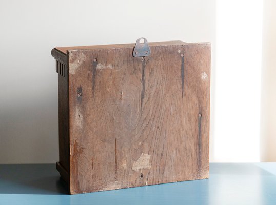 Art Deco Oak Hanging Cabinet with Glass Window, 1920s-BJS-2027006