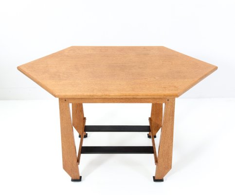 Art Deco Oak School Serving Table by Jac. Van Den Bosch, Amsterdam, 1920s-MY-1182908