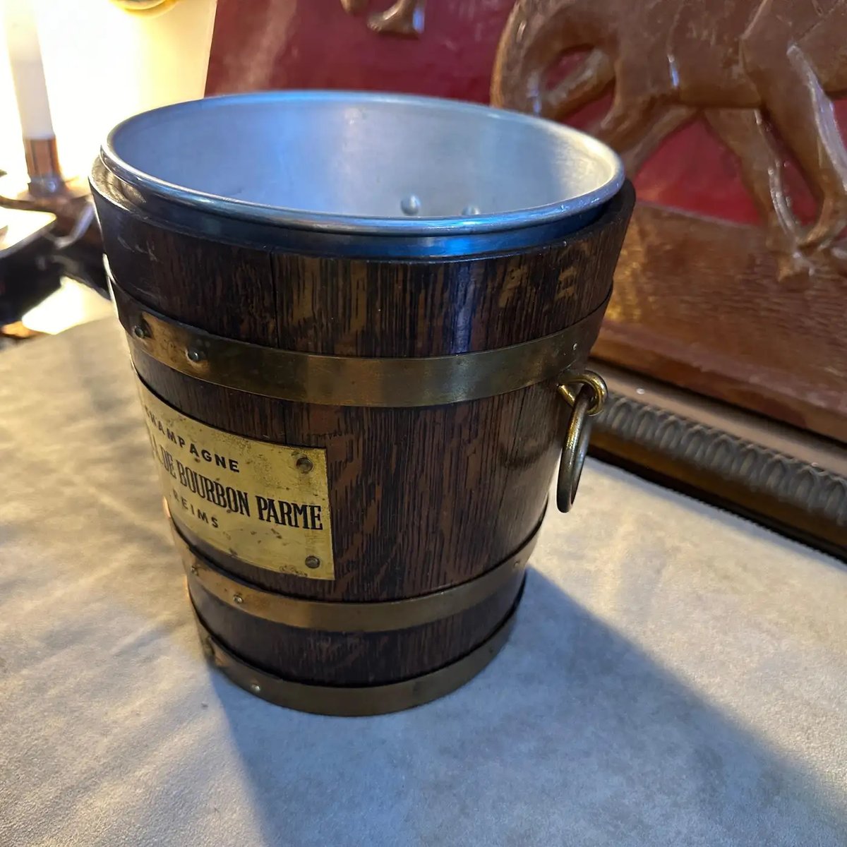 Art Deco Oak Wood and Brass French Wine Cooler by G. Lafitte, 1940s