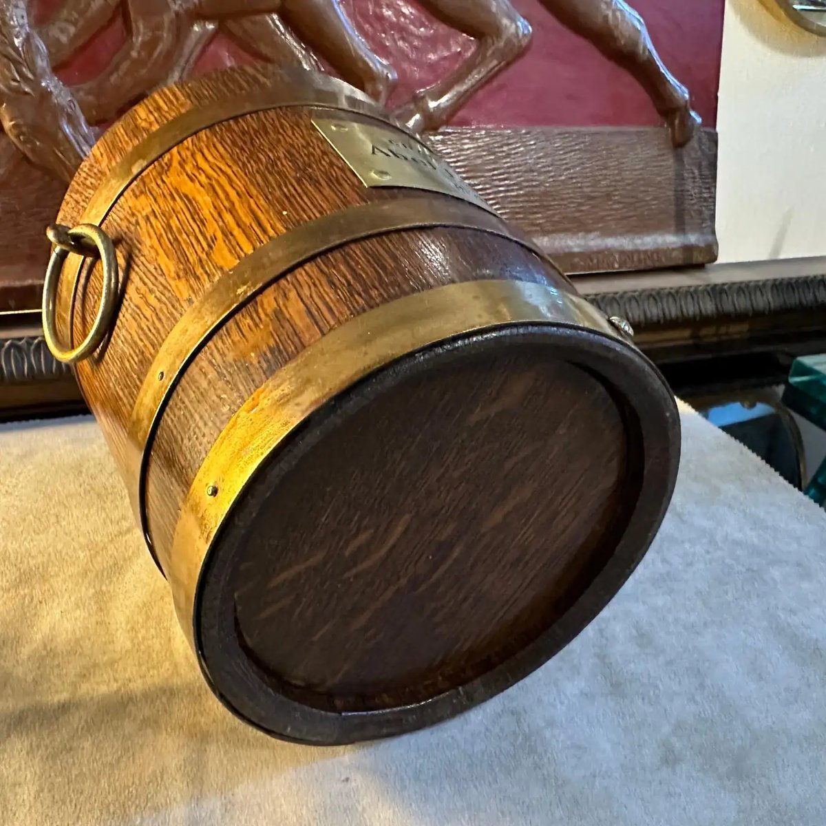 Art Deco Oak Wood and Brass French Wine Cooler by G. Lafitte, 1940s