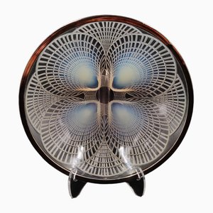 Art Deco Opalescent Glass Bowl with Geometric Shell Motif by Lalique, 1920s-SAK-1794302