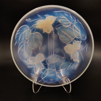 Art Deco Opalescent Glass Bowl with Hazelnut Motif by Marcel Guillard for Etling, France, 1930s-SAK-1785246