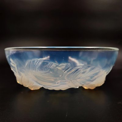 Art Deco Opalescent Glass Bowl with Hazelnut Motif by Marcel Guillard for Etling, France, 1930s-SAK-1785246