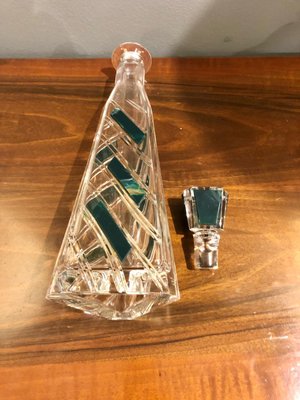 Art Deco Original Crystal Liqueur Bottle, Italy, 1940s-HQI-1301221