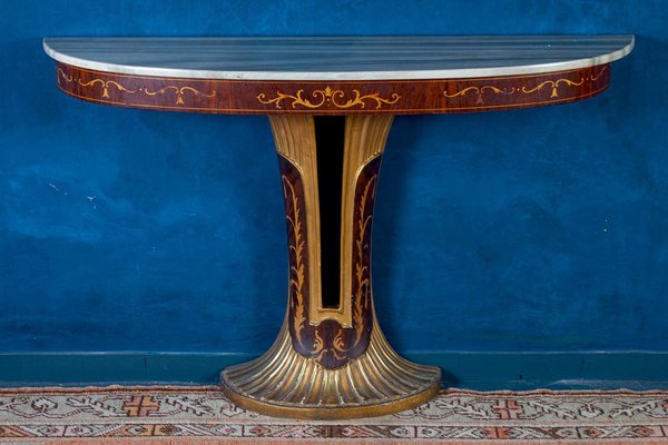 Art Deco Oval Console Table, Italy, 1940s-MBH-1422537