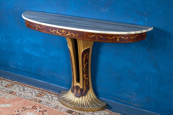 Art Deco Oval Console Table, Italy, 1940s-MBH-1422537