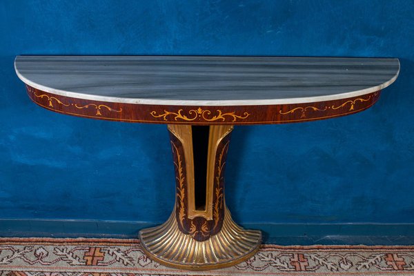 Art Deco Oval Console Table, Italy, 1940s-MBH-1422537