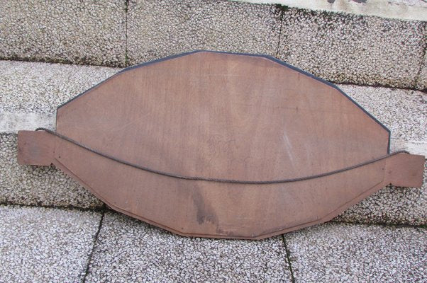 Art Deco Oval Mirror in Walnut, 1940s-RDN-1803208