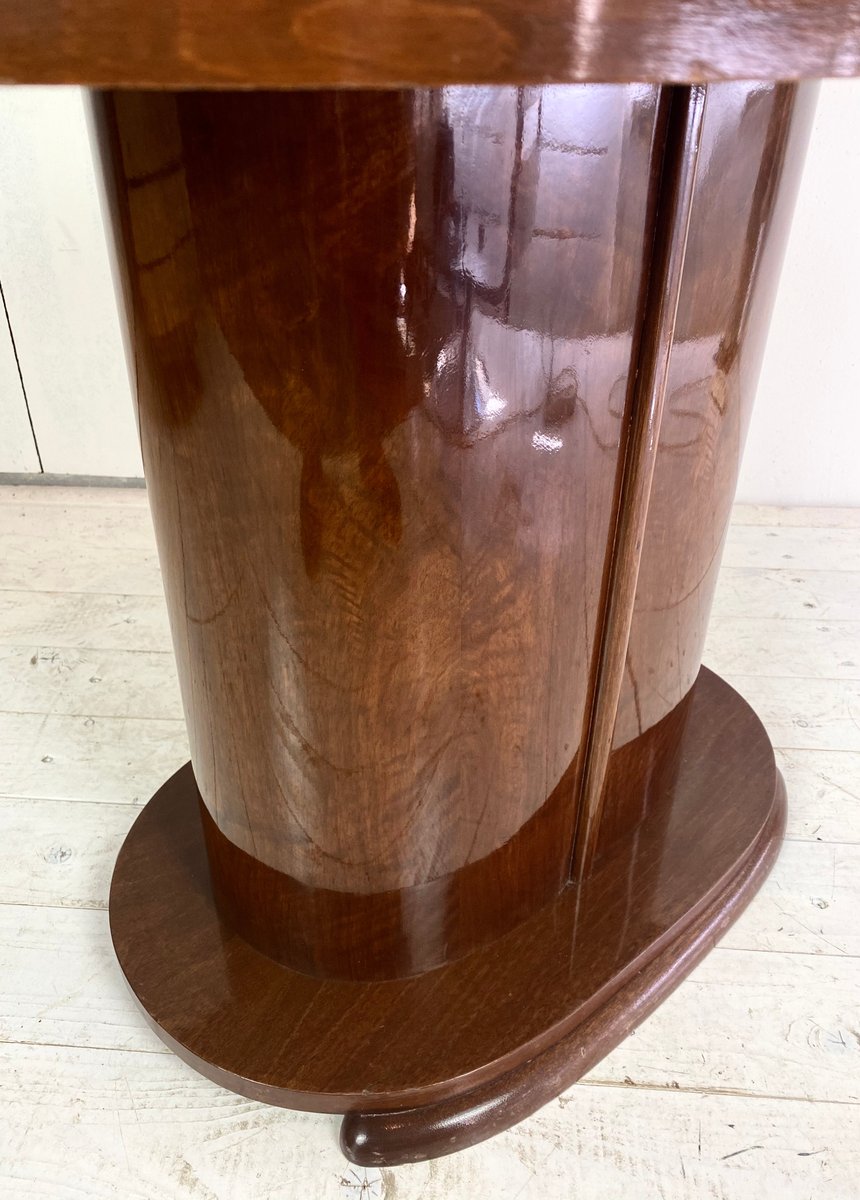 Art Deco Oval-Shaped Mahogany Side Table or Coffee Table