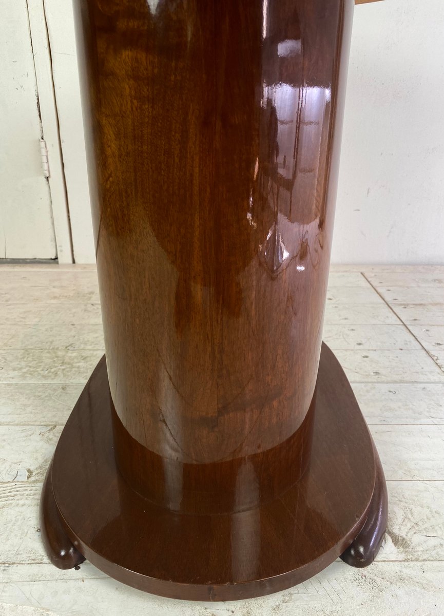 Art Deco Oval-Shaped Mahogany Side Table or Coffee Table