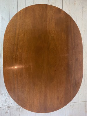 Art Deco Oval-Shaped Mahogany Side Table or Coffee Table-WZZ-901028