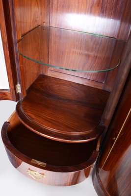 Art Deco Oval-Shaped Sideboard in Rosewood & Original Glass and Mirror, Czech, 1920s-WHY-1778015