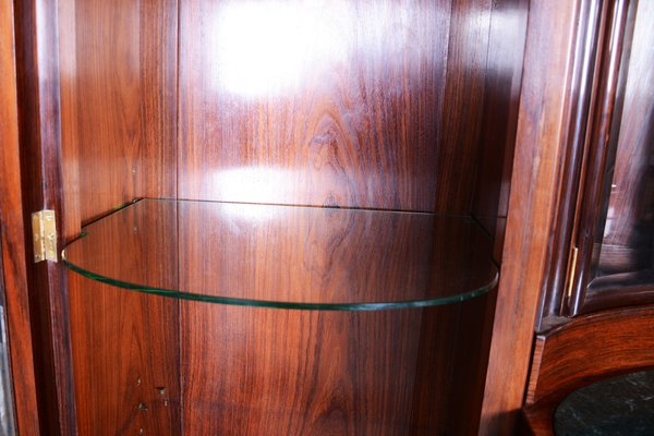 Art Deco Oval-Shaped Sideboard in Rosewood & Original Glass and Mirror, Czech, 1920s-WHY-1778015