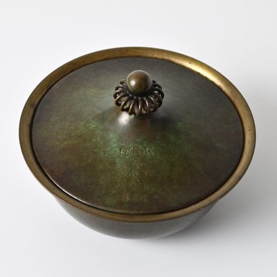 Art Deco Patinated Bronze Box by Just Andersen, 1930s-IXK-2034791