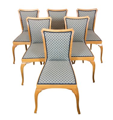 Art Deco Pearwood Dining Table and Chairs Set, Set of 7-WFJ-730633