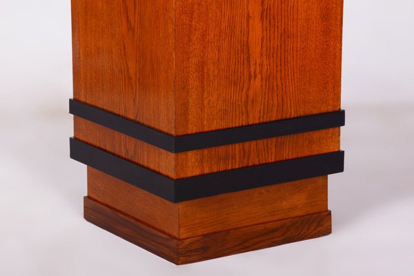 Art Deco Pedestal in Beech and Oak Veneer, Former Czechoslovakia, 1920s-WHY-1790750